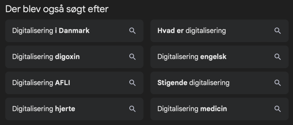 Digitalisering google søgning