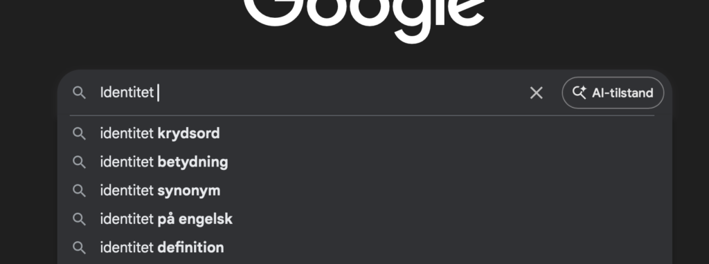 Identitet google søgning