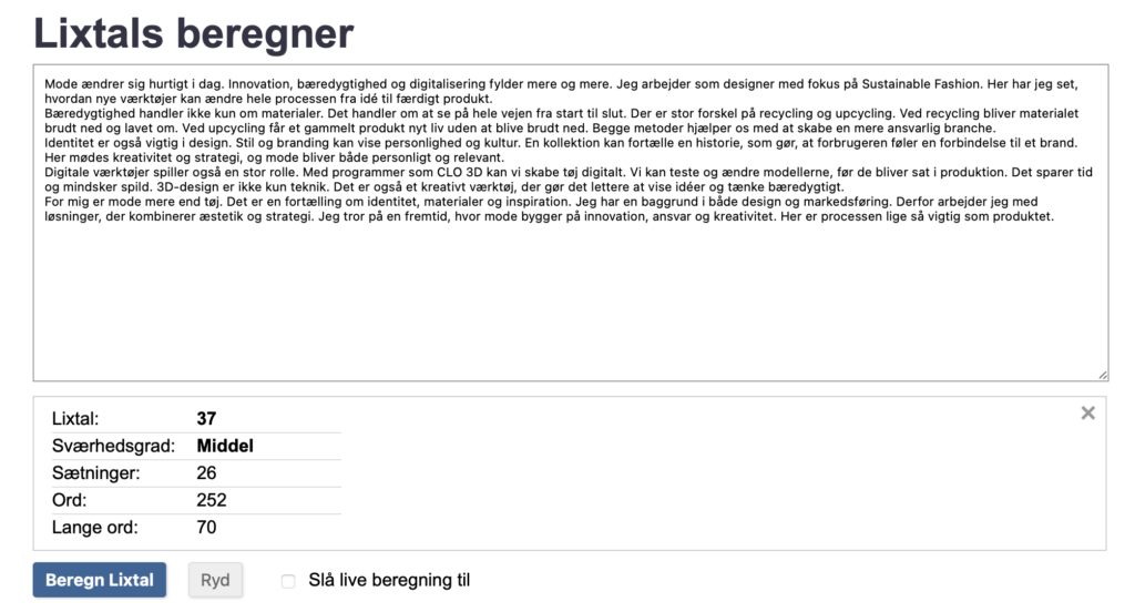 LIX-tal blogindlæg om Fremtiden i Modebranchen